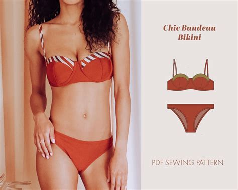 Bandeau Bikini Pdf Sewing Pattern Swimsuit Pattern Pdf Sewing Patterns Bikini Pattern