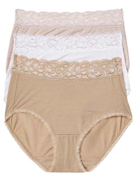 Vanity Fair Lingerie Women S Flattering Lace Brief Underwear 3 Pack Walmart