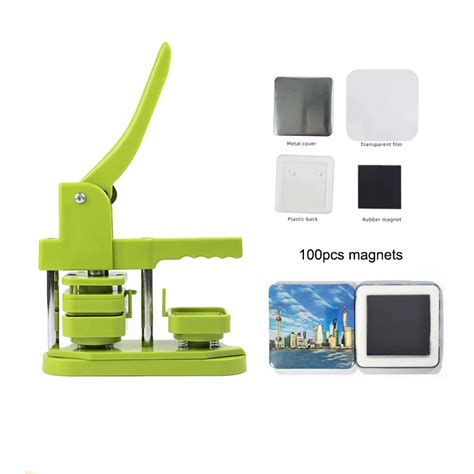 Mm Square Plastic Badge Making Machine Botton Maker With Magnet