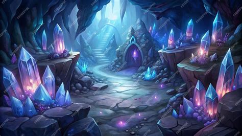 Explore the Enchanting Depths of a Magical Crystal Cave for Fantasy Art ...