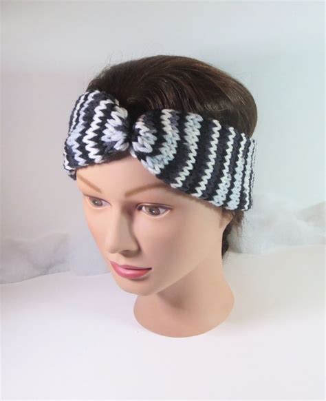 Black White And Grey Knit Headbands Knit Ear Warmer Winter Headbands