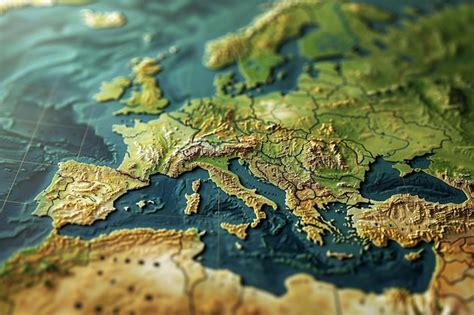 Premium Photo A Map Of Europe With The European Borders Ar Generative Ai