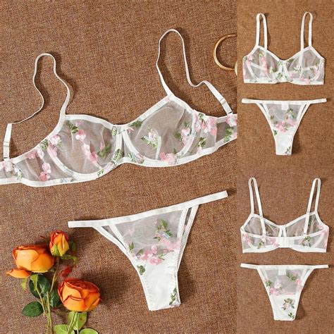 Bgk Lingerie Roupa Ntima Lingerie Suti Fio Dental Sexy Renda E Flor Shopee Brasil
