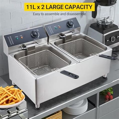 22L Electric Fryer, 23.2QT Fryer With Baskets Large, 3400W Portable ...