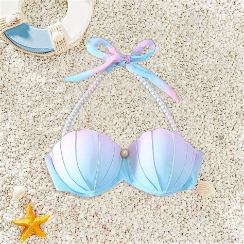 Top De Bikini De Conchas Marinas Con Tirantes Para Mujer Sujetadores De Ba O Sexy Tops