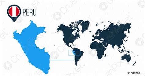 Colombia Mapa Situado En Un Mapa Del Mundo Con La Vector De Stock The