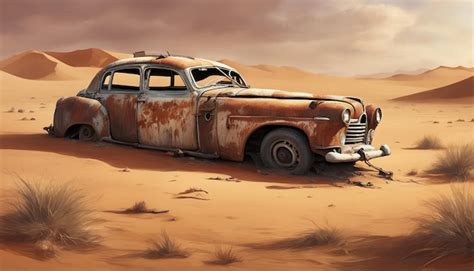 Premium Photo | Old Classic Car Wrecked and Abandoned in Sahara