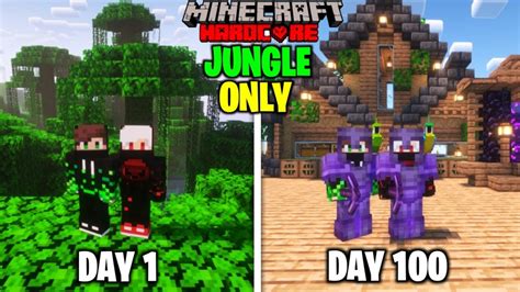 We Survived 100 Days In JUNGLE Only World In Minecraft Hardcore Duo