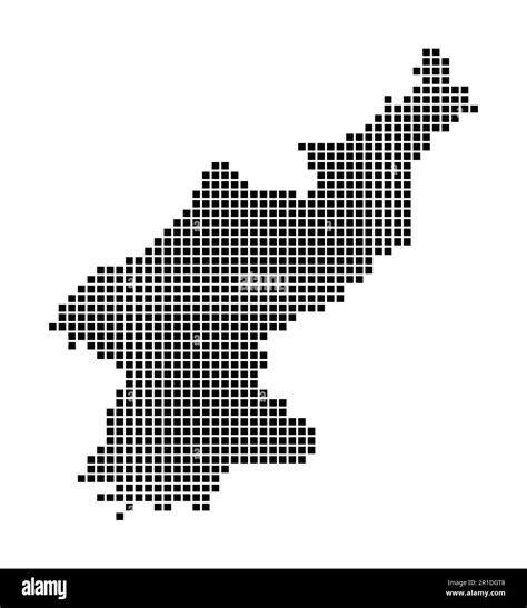 Mapa De Corea Del Norte Mapa De Corea Del Norte En Estilo Punteado Fronteras Del País Llenas