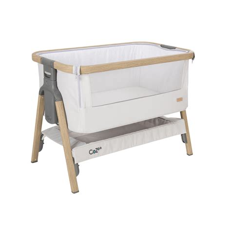 Tutti Bambini CoZee Bedside Crib - Oak and Sterling Silver - Babyland