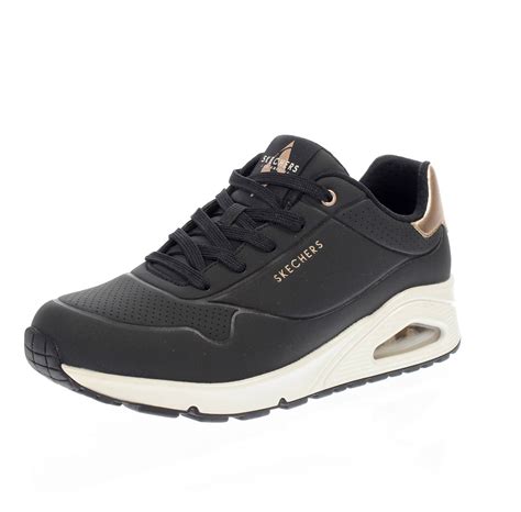 SKECHERS UNO GOLDEN Air Sneakers Con Memory Foam Nero Taglia 40