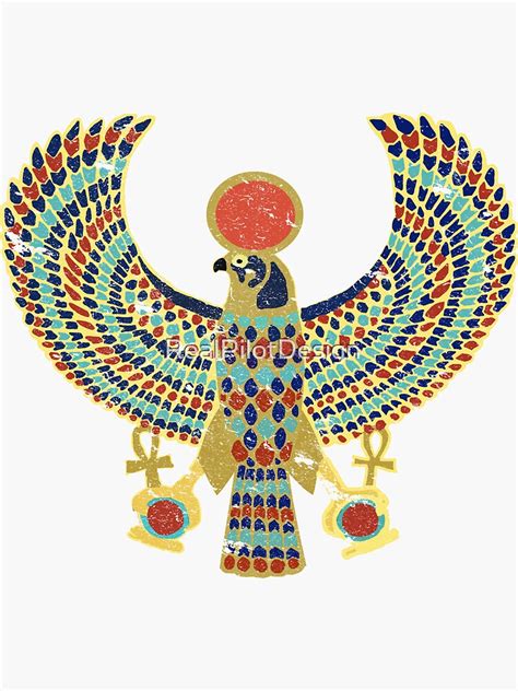 "Horus Ancient Egyptian Falcon Hieroglyph Archaeology Design" Sticker ...