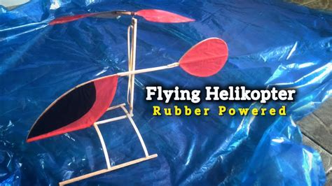 Tes Flying Indoor Helikopter Rubber Powered Youtube