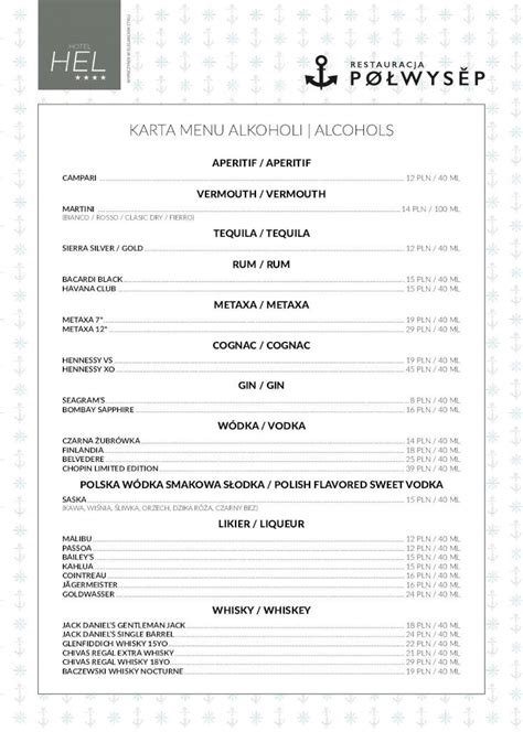 (PDF) KARTA MENU ALKOHOLI | ALCOHOLS€¦ · KARTA MENU ALKOHOLI | ALCOHOLS ...