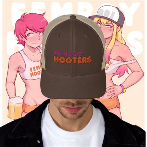 Femboy Hooters Embroidered Trucker Cap Lgbtqia Positive Funny Gay Hat Mesh Hat Memes