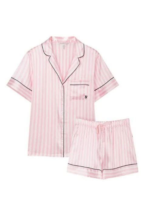 Buy Victoria S Secret Pink Iconic Stripe Satin Short Pyjama Set From