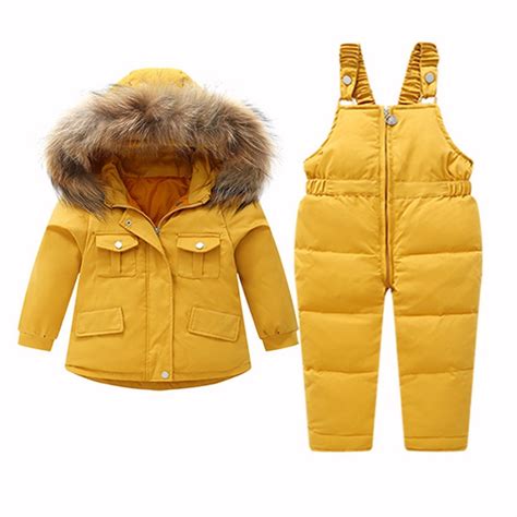 Esho 12M-6T Toddler Boys Girls Winter Down Snowsuit Hooded Coat + Snow ...