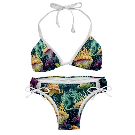 Sea Slug Swimsuit Women Bikini Set With Detachable Sponge Adjustable Strap Two Pack Ideal For