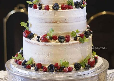 Semi Naked Sugared Berries Winter Wedding Cake