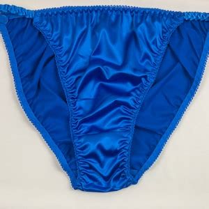 Satin String Bikini Panties Royal Blue Etsy