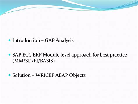 Gap analysis in sapm ecc 6.0 | PPTX