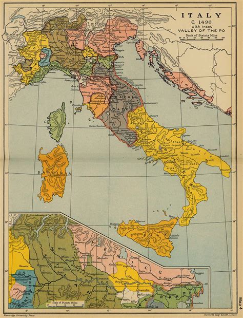 1490 Italy Historical Map - Italy • mappery