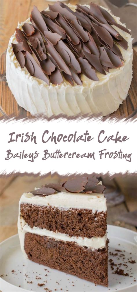 Irish Chocolate Cake With Baileys Buttercream Frosting Just Easy Recipe