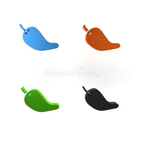 Colorful Hot Chili Pepper Pod Icon Isolated On White Background Design For Grocery Culinary
