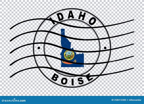 Mapa Do Selo Postal Do Passaporte Do Idaho Ilustra O Stock