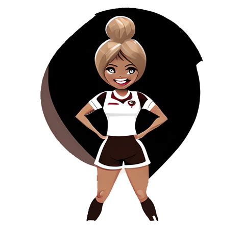 Brown Cartoon Woman Short Blonde Hair Cheerleader Uniform · Creative