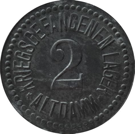 2 Pfennig Altdamm Kriegsgefangenenlager Alemania Dinero De