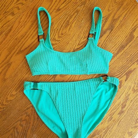 No Boundaries Swim Two Piece Bikini No Boundaries Aqua Piece Bikini Textured Poshmark