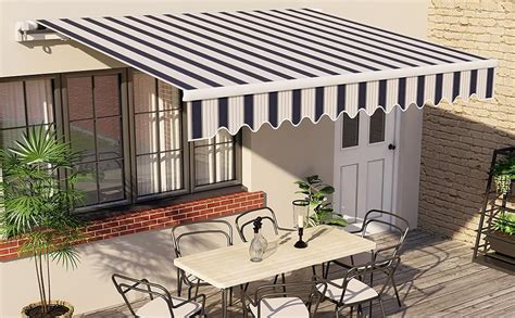 Greenbay Manual Awning Canopy Multi Stripe 4x3M Retractable Outdoor