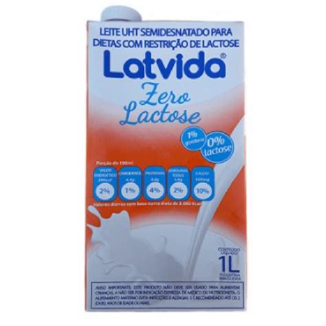 Leite Sem Lactose Bebe - Leite sem Lactose Semi Desnatado UHT Latvida 1 Litro