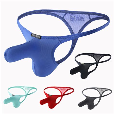 Men S Sexy Elephant Nose Pouch Underwear T Back Thongs Male Panties Gay