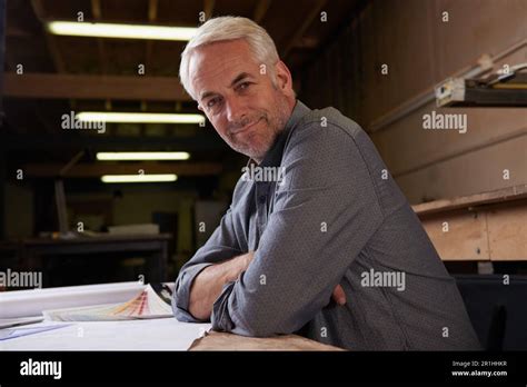 Mature Man Architect In Workshop With Confidence In Portrait