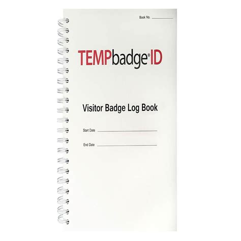 Tempbadge™ Non Expiring Visitor Badge Log Book 500 Badges Identicard Canada