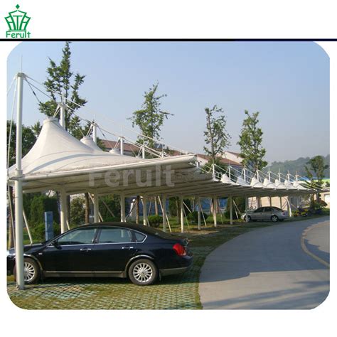 Prefabricated Metal Garage Carport Luxury Pvdfa Fabric Structure