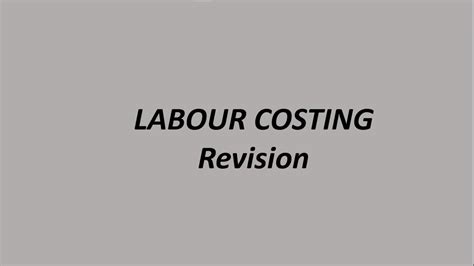 Labour Costing Revision Ca Inter YouTube