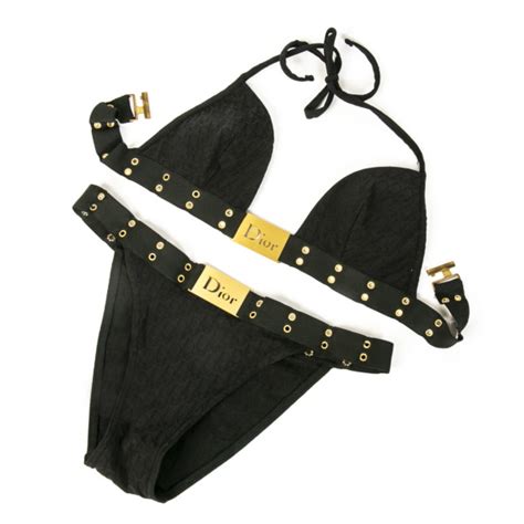 Dior Black Monogram Bikini Size Labellov Buy And Sell Authentic Luxury