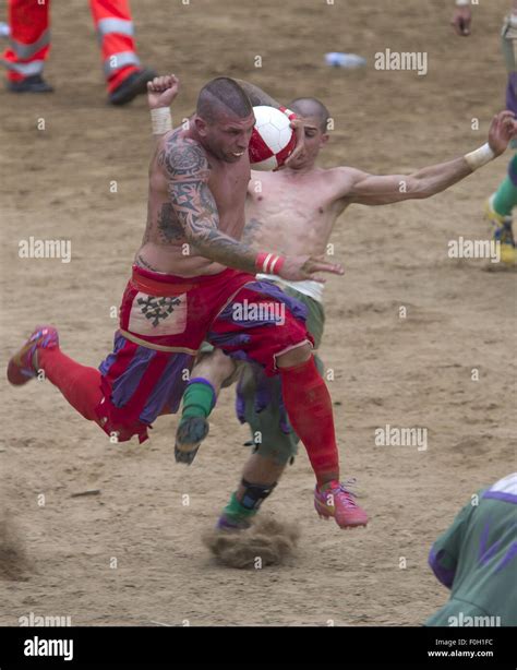 Calcio Fiorentino also known as 'Historic Football' is played out between the Reds of Santa ...