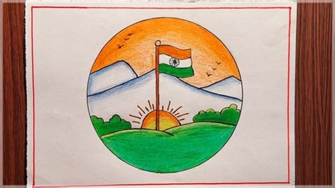 How To Draw Indian Flag Very Easy Step By Step Flag Drawing Republic Day Drawing Drawing