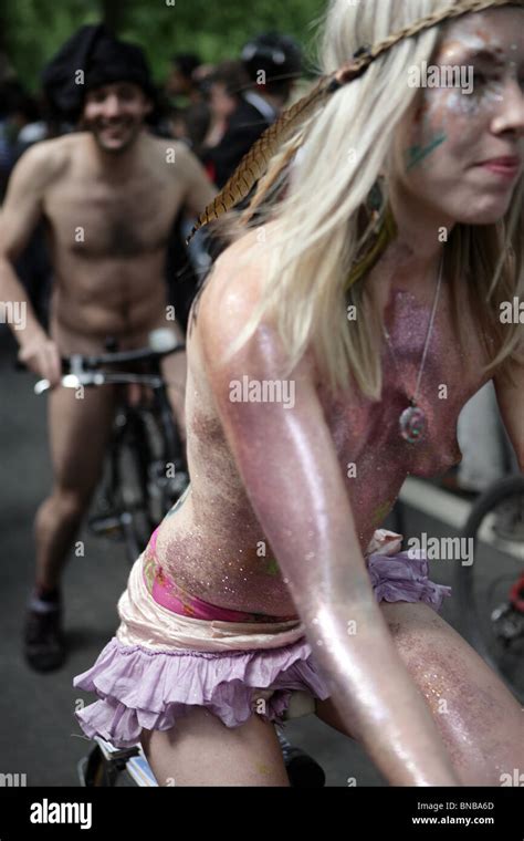 The Naked Bike Ride Hyde Park London Stock Photo Alamy