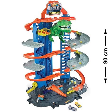 HOT WHEELS MEGA GARAŻ T REXA ZAKRĘCONY PARKING AUT CM autka