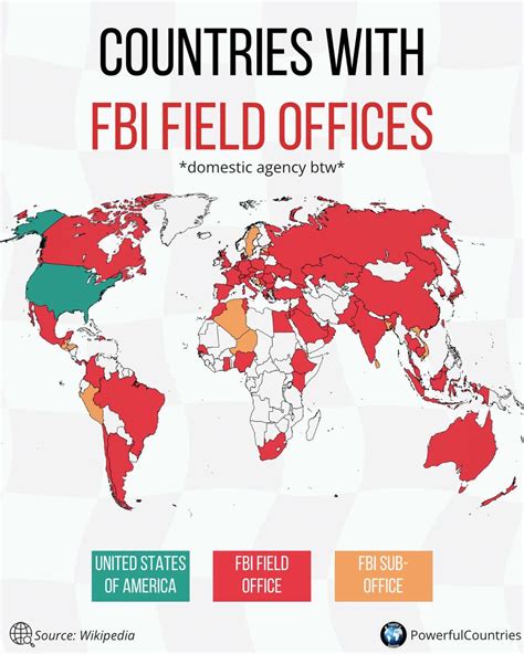 Countries where the FBI has field offices