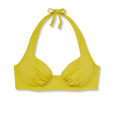Sun Shore Swim Nwt Womens Shirred Cup Halter Bikini Top Shade Shore Chartreuse B Poshmark
