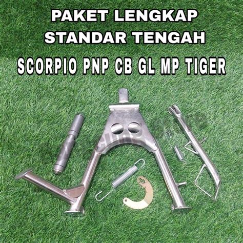 Jual PAKET LENGKAP Standar Jagang Cagak Tengah 2 Dua Samping Scorpio