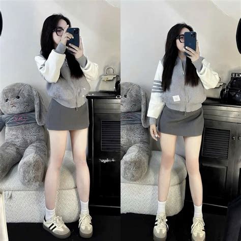 Ao khoác cadigan siêu xinh cực hot mẫu mới Áo khoác thom kẻ tay kéo khóa TĐ Shopee