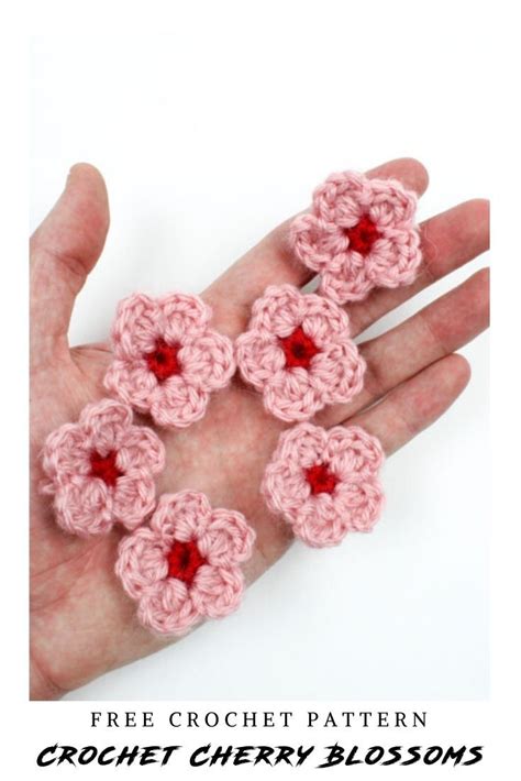 How To Crochet Cherry Blossoms Crochet Flower Tutorial Free Crochet