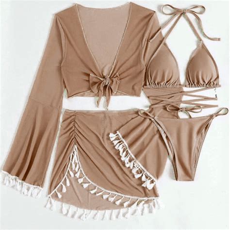 PC Triangle Bikini Swimsui For Women Sexy Bathing Suit Piece Sets With Cover Up And Swim